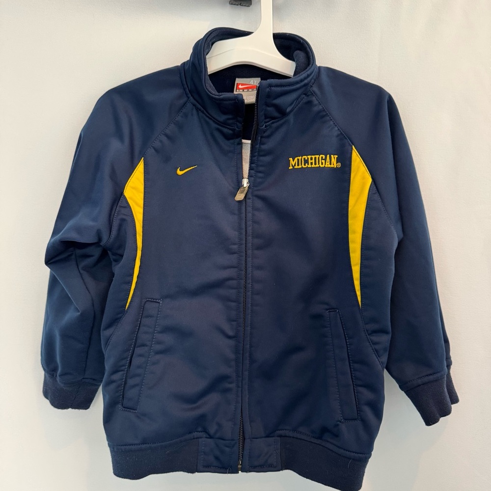 Vintage Nike Michigan Wolverines Toddler Full-Zip Jacket - Size 4T - Navy/Maize